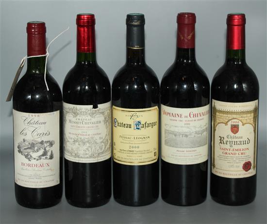 5 bottles vintage claret wine